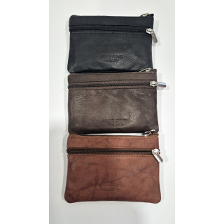 MONEDERO BILLETERO PIEL 3 CREMALLERAS