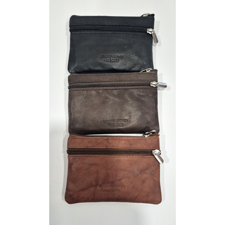 MONEDERO BILLETERO PIEL 3 CREMALLERAS