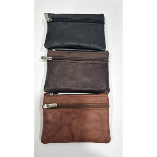 MONEDERO BILLETERO PIEL 3 CREMALLERAS