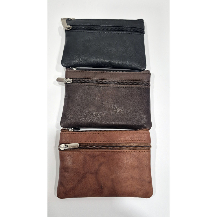 MONEDERO BILLETERO PIEL 3 CREMALLERAS