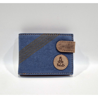 CARTERA CABALLERO AMERICANA JUVENIL PIEL VACUNA Y LONA DAKAR K1030