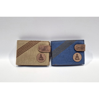 CARTERA CABALLERO AMERICANA JUVENIL PIEL VACUNA Y LONA DAKAR K1030