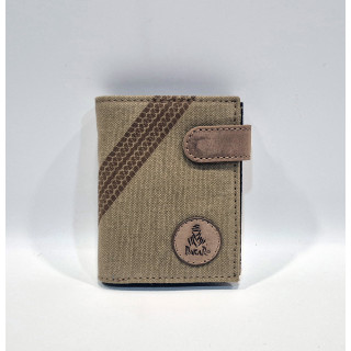 CARTERA CABALLERO LIBRO JUVENIL PIEL VACUNA Y LONA DAKAR K 1031