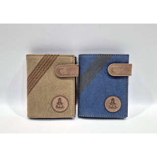 CARTERA CABALLERO LIBRO JUVENIL PIEL VACUNA Y LONA DAKAR K 1031