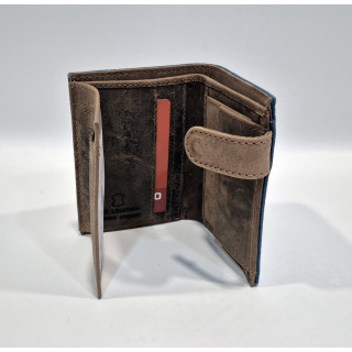 CARTERA CABALLERO LIBRO JUVENIL PIEL VACUNA Y LONA DAKAR K 1031