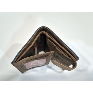 CARTERA CABALLERO LIBRO JUVENIL PIEL VACUNA Y LONA DAKAR K 1031