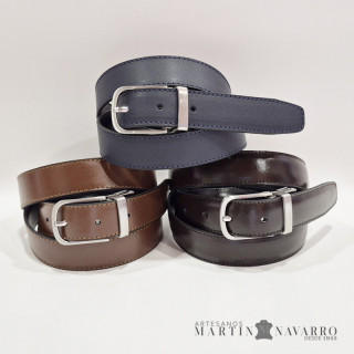 CINTURON REVERSIBLE PIEL VACUNA 3 CM.