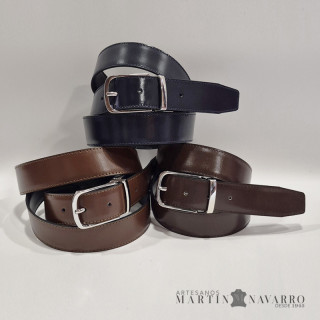 CINTURON REVERSIBLE PIEL VACUNA 3,5 CM.