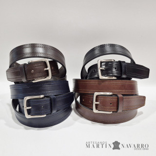 CINTURON PIEL VACUNA TK 3,5 CM.